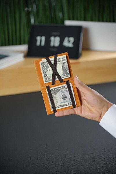 WATCHOFROYAL Жовтий гаманець із натуральної шкіри - 4 відділення для карток і...