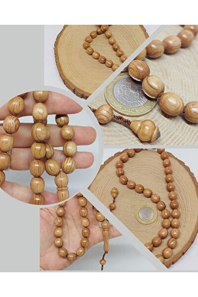 Yasamtohumu سبحة صلاة 33 قطعة من شجرة اللوز العمياء 8*11 ملم (55852)