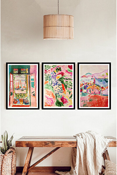 kutuTR Dekorize Mdf Tablo Seti 3 Parça 3 Mm - Salon Oturma Odası Için Bohem D...