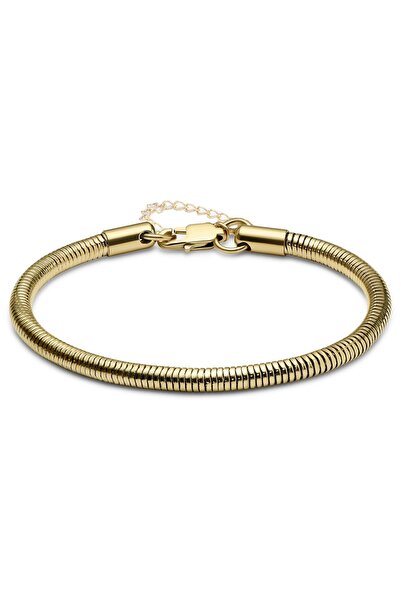 Vitastyle Gold Color Unisex Snake Chain (4 mm) Steel Bracelet