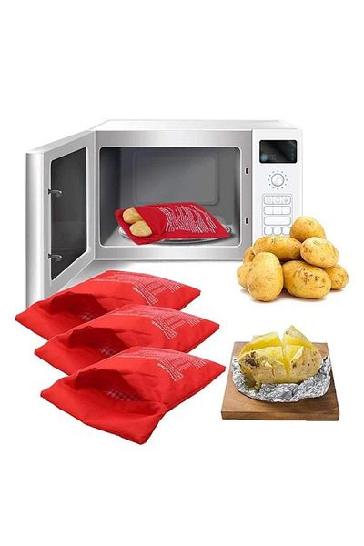 Generic 3pcs Washable Reusable Potato Bags Red