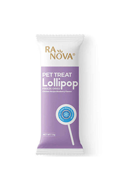 RANOVA Yaban Mersini Aromalı Dondurularak Kurutulmuş Kedi Ödülü Lolipop