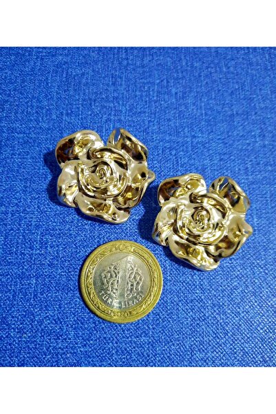 İMREN AKSESUAR Κουμπί Z.A.R.A Moda Rose μεγάλου μεγέθους σε χρυσό χρώμα (παλτό, μπουφάν, γιλέκο, φόρεμα 2 κουμπιά 3,5 εκ.)