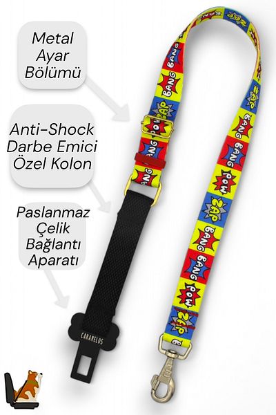 CARAMELOS Cat and Dog Car Seat Belt, Car Collar