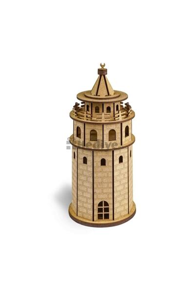 Genel Markalar Ahşap Galata Kulesi Maketi Boyanabilir Ahşap Maket