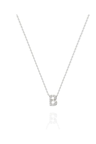 Silver 925 Ayar Gümüş B Harfli Kadın Kolye / Kutulu Gönderim/ Sevgililer Günü Özel