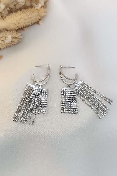COSİTA Waterway Metal Balls Double Dangle Detail Evening Dress Special Day Design Modern Earrings