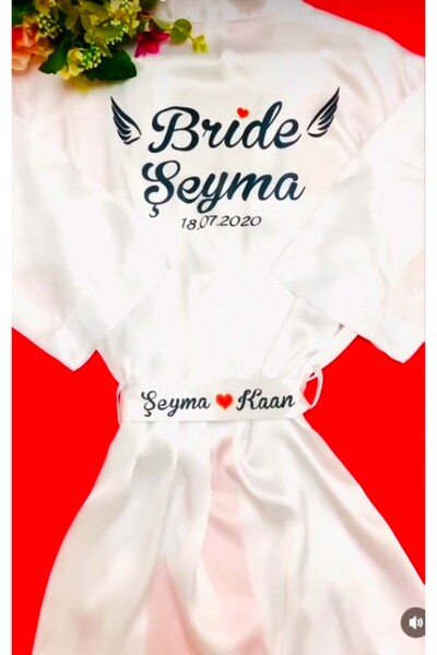 bridebyvictoria (İSMİNİZİ YAZIYORUZ) İsim Ve Kuşak Yazılı Melek Kanatlı Beyaz...