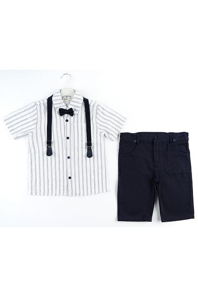 Katre Boy's Summer 4-Piece Shirt Capri Suit with Bow Tie Slope