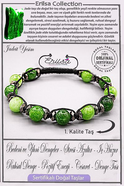 Erilsa Aaa+ Quality Real Terahertz Jade Stone Bracelet - Adjusted