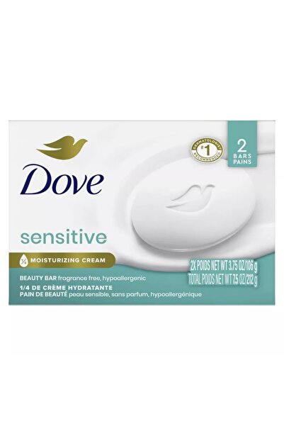 Dove Beauty Sensitive Skin Moisturizing Unscented Beauty Bar Soap Nemlendirici Kokusuz Sabun 2 Bar