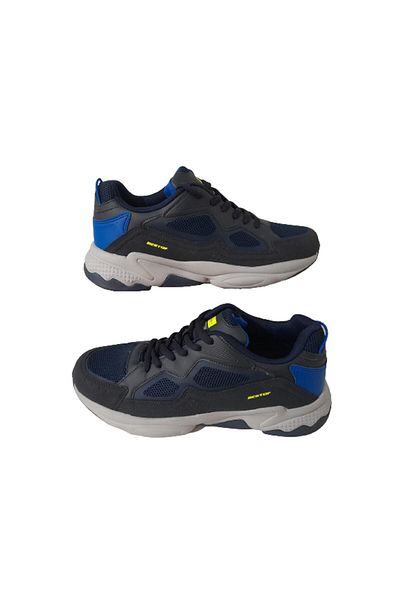 Best Of Ανδρικά παπούτσια για τρέξιμο Bestof Navy Blue Grey Mesh ελαφριά