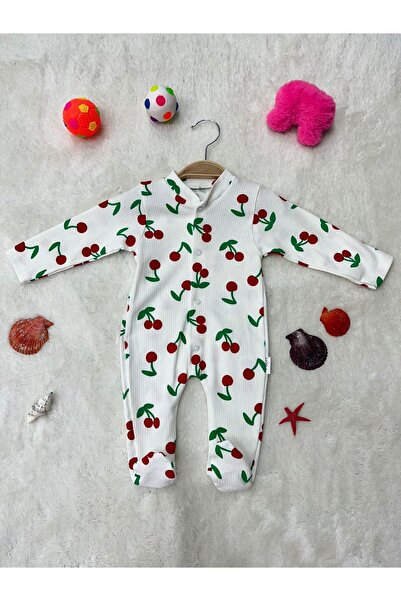 DOEBKİDS Cherry Printed Baby Jumpsuit