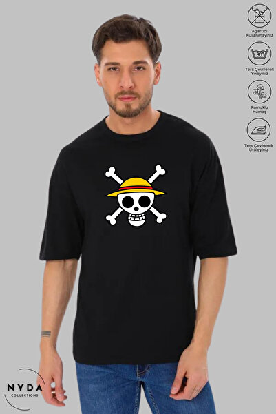 Nyda Collections Tricou cu mânecă scurtă oversize din bumbac imprimat unisex