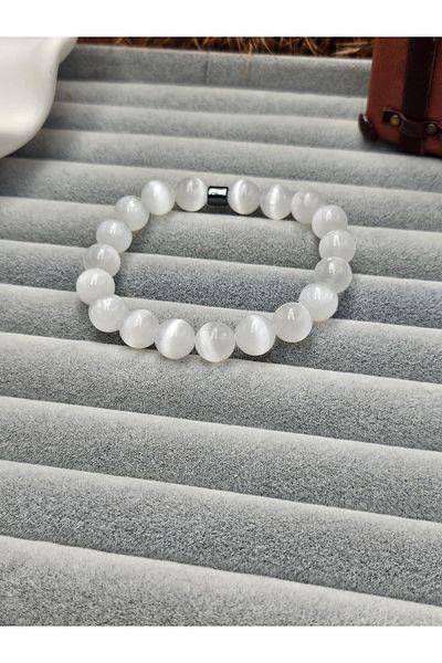 AURA Natural Stone Bracelet with Selenite Stone - Purifying and Cleansing