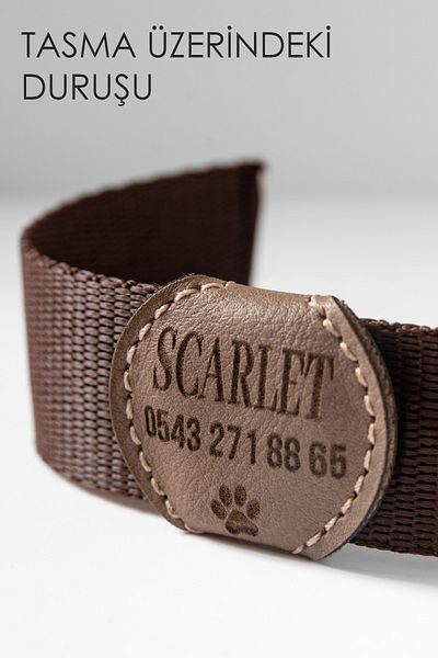pasiole Leather Dog Tag, Leather Dog Name Tag, Dog Cat Collar, Dog Locket