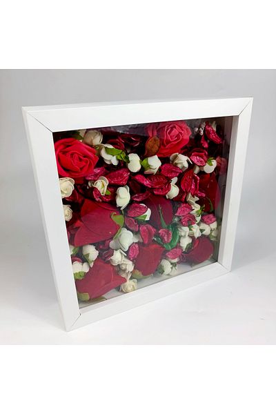 fy design 20X20 White Rose Box Memory Box Deep Memory Frame