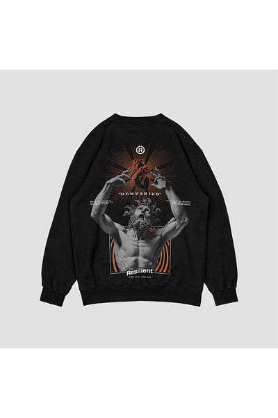 Vordevia Humankind Printed 0 Collar Oversize Sweatshirt