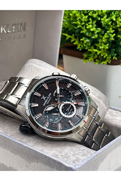 Daniel Klein Men's Wristwatch - New Season Silver Color, Steel Cord, 3 ATM Waterproof Bracelet Gift