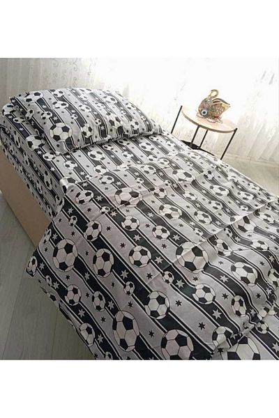 BALA HOME Black and White Single Person Cotton Elastic Bed Sheet Set