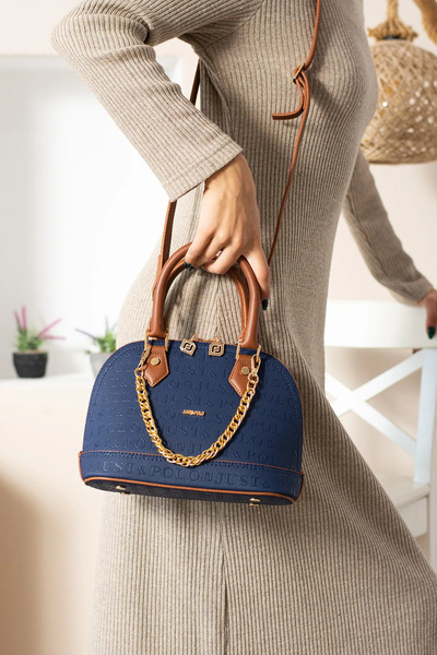 Just Polo حقيبة يد وكتف نسائية أصلية متوسطة الحجم بتفاصيل سلسلة 234076PC