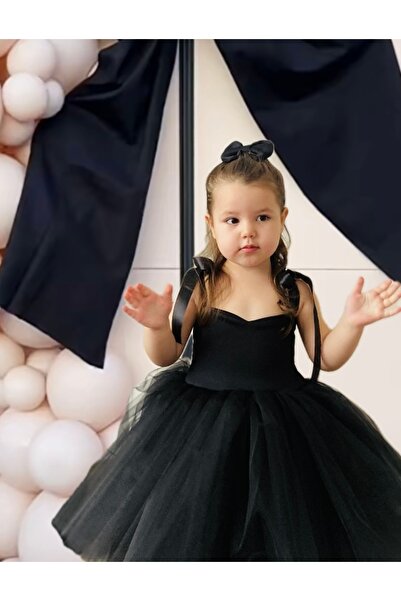 Tinypeople طفلة فستان سهرة توتو أسود للأطفال