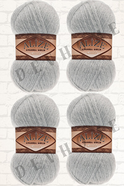 devhome Alize Angora Gold Simli El Örgü İpi İpliği Yünü Simli Yeleklik İp 4 Adet