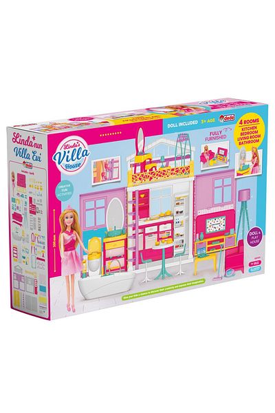 a v d a Linda's Villa House Toy House Set Includes Doll.