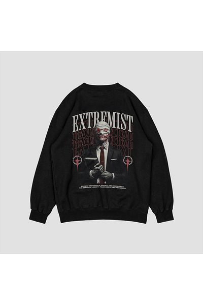 Vordevia Extremist Printed 0 Collar Oversize Special Production Sweatshirt