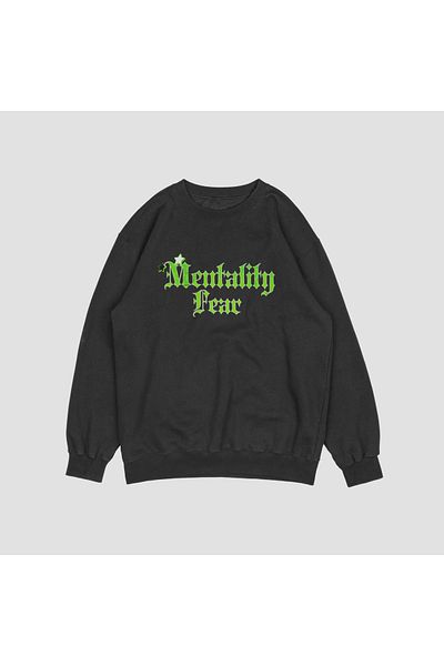 Vordevia Mentality Fear Printed Special Design 0 Collar Oversize Sweatshirt