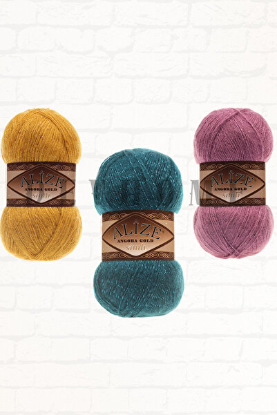 devhome Alize Angora Gold Блискуча пряжа для в'язання ручної роботи Пряжа з блискітками для жилетів 4 штуки