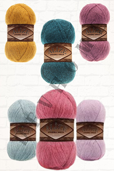 devhome Alize Angora Gold Glitter Πλεκτό Χειροποίητο Κλωστή Μαλλί Glitter Vesting String 4 τεμάχια