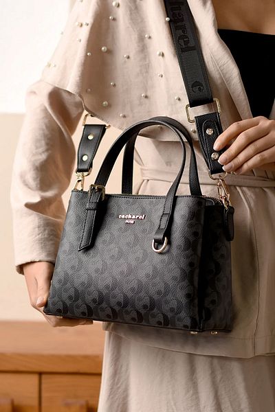 Cacharel Paris Women's 3 Compartment Long Cross Strap Shoulder & Hand Bag