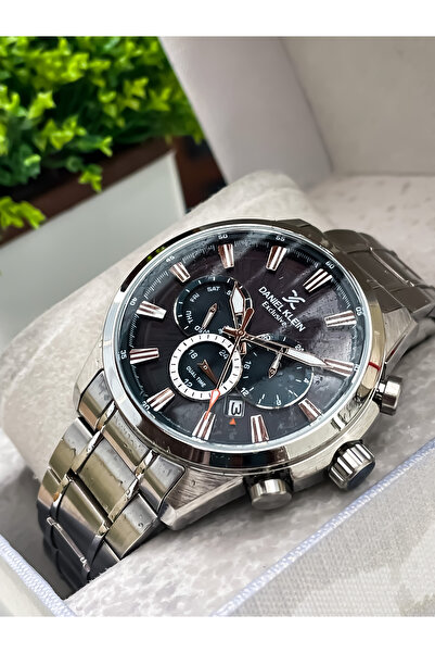 Daniel Klein Men's Wristwatch - New Season Silver Color, Steel Cord, 3 ATM Waterproof Bracelet Gift