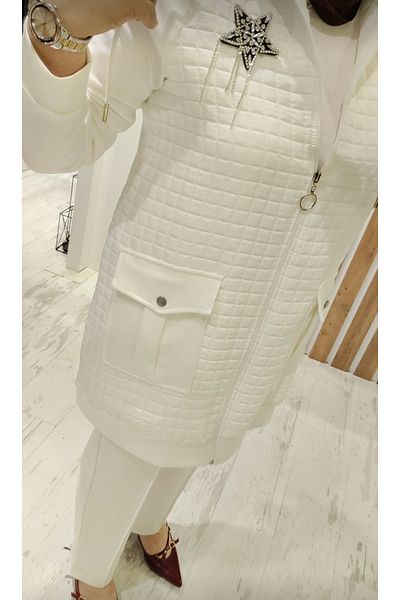 Meryemce Butik Quilted & Modal Combinated Double Suit