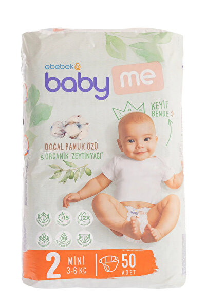Baby&Me Mini Size 2 Baby Diapers 50 Pieces