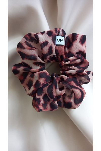 OIA Atelier ليوبارد Scrunchie مشبك مطاطي