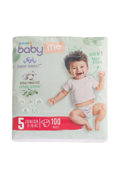 Baby&Me Junior Size 5 Baby Diapers 100 Pieces