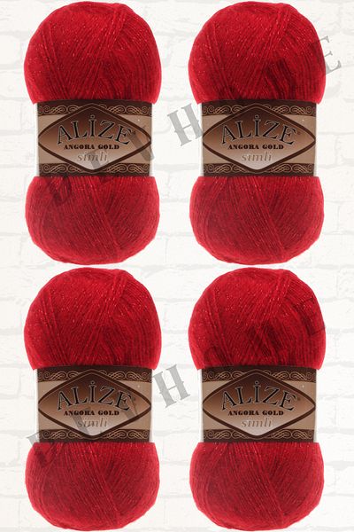 devhome Alize Angora Gold Glitter Hand Knitting Thread Yarn Wool Glitter Vest Thread 4 Pieces