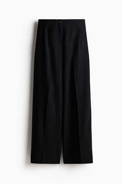 H&M Wide Linen-blend Trousers