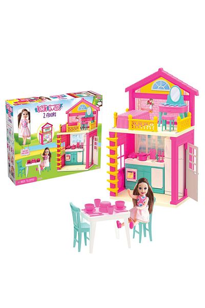 a v d a Lola's 2-Storey House - Dollhouse Set (Doll Included)