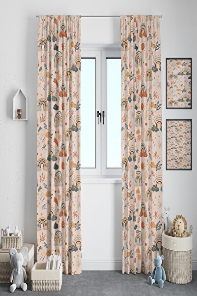 BelezaHome Bohemian Rainbow Decorative Children's Room Background Curtain