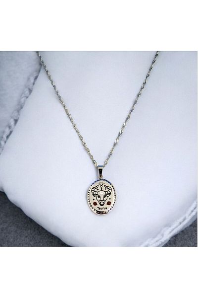 AKSESUARIM Women's Enameled Steel Zodiac Necklace