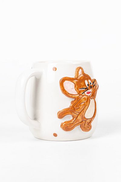 Loomart Handmade Ceramic Mug Cup with 3D Jerry Figure 400 ml