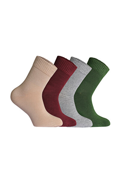 LOVE RAİN FASHİON Comfort Serisi 4 'lü Unisex Bambu Organik Diyabetik Günlük Çorap