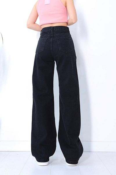 LİMABEL Mystery Milano - 90S Black High Waist Wide Leg Jeans (New Jean)