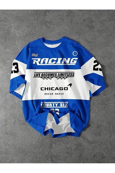 Machetta Unisex Racing Printed Oversize %100 Cotton T-shirt