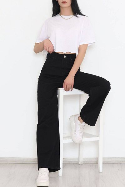 LİMABEL Mystery Milano My Liza 90S Fashion - Lycra Loose Black Palazzo (New Jean)