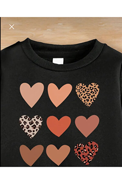 MİLANO KİDS Girl's Heart Printed Bottom Top Suit