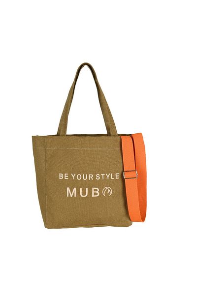 MUBO 2 Compartment Shoulder Bag with Embroidery Detail - Hand and Arm Design